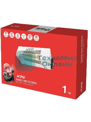 Накопитель SSD ADATA XPG MARS 980 STORM, 1000Gb, M.2(22x80мм), NVMe, PCIe 5.0 x4, 3D NAND, R/W 14000/10000Mb/s, IOPs 1 600 000/1 650 000, TbW 740, DWPD 0.4, with Heat Sink (5 лет)