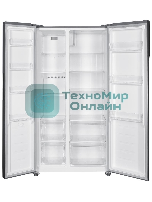 Холодильник Kraft KF-MS5701DI темно-серый двухкамерный 372/198л морозилка сбоку, Side by Side