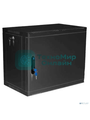 Шкаф коммутационный ЦМО (ШРН-9.650.1-9005) настенный 9U 600x658 мм пер. дв. металл 200 кг черный 600 мм 180 град.