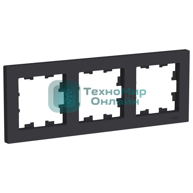 Рамка 3-м AtlasDesign универс. карбон SchE ATN001003