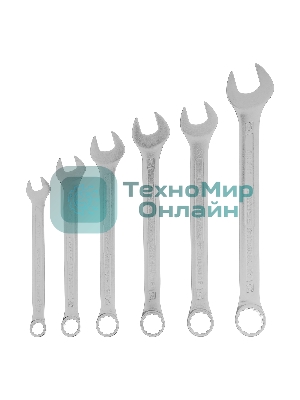 Набор ключей комбинированных Gross 8-17 мм, 6 шт., CrV, холодный штамп