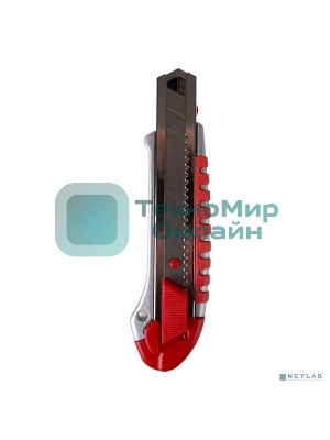 Нож с сегментированным лезвием Rexant 25 мм, металлический обрезиненный корпус, с дополнительным замком на лезвии