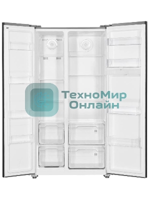 Холодильник Kraft KF-MS5701BI черный двухкамерный 372/198л морозилка сбоку, Side by Side