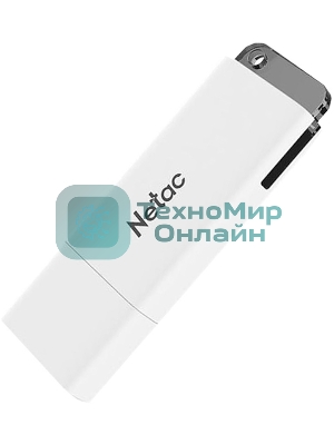 Флешка USB Netac U185 (NT03U185N-016G-20WH), 16Gb, USB 2.0, R/W 25/10, белый/серый
