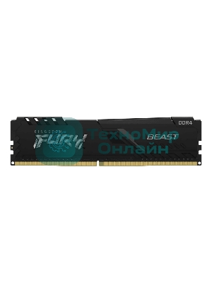 Оперативная память Kingston Fury Beast, DDR4, 16GB (1x16GB), 3600MHz, CL18, DIMM, с радиатором, черный
