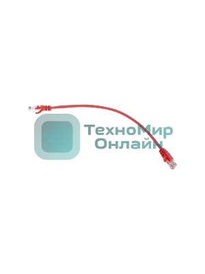 Патч-корд U/UTP Rexant cat.5e, RJ45-RJ45, 26AWG, ZH нг(А)-HF, красный, 0,3 м