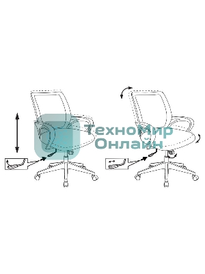 Кресло Бюрократ CH-695N/BL/TW-11 синий/черный, сетка, 120 кг, механизм качания