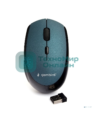 Мышь беспроводная Gembird MUSW-354-B синий, 1600 dpi, радиоканал, USB, кнопки - 4