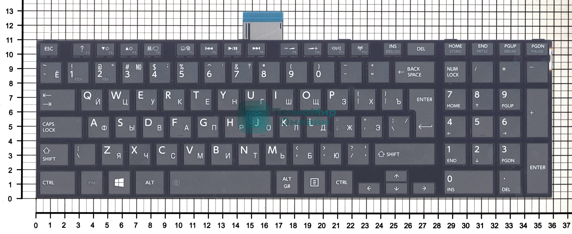 Клавиатура для ноутбука Toshiba S50-A черная вертикальный Enter