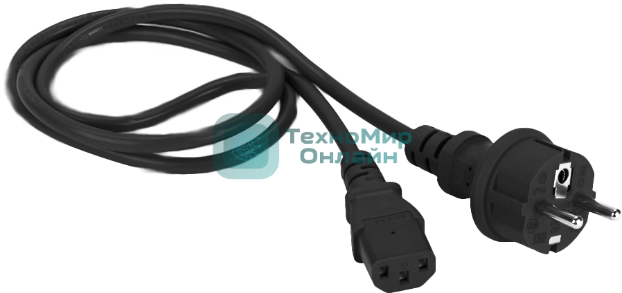 Шнур питания LANMASTER C13-Schuko прямая, 3х0.75, 220В, 10А, черный, 7 м.
