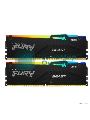 Оперативная память Kingston Fury Beast AMD, DDR5, 64Gb (2x32 Gb), 6000 MHz, CL36, радиатор, черный