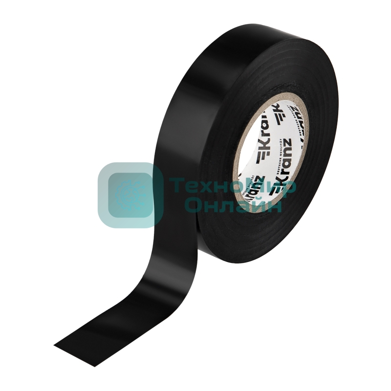 Изолента ПВХ профессиональная, термостойкая 0,18х19мм, 20м, черная KRANZ
