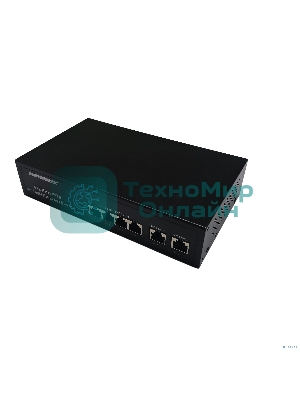 Коммутатор неуправляемый NEOMAX NMS-106PoE-100-S, 6 портов 100 Mbps, 4xPoE, металл