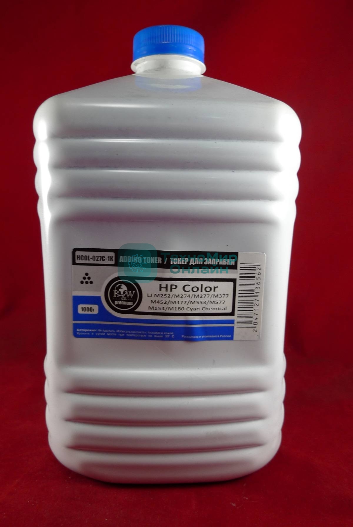 Тонер HP Color LJ M252/M274/M277/M377/M452/M477/M553/M577/M154/M180 (CF401/CF411/CF361/CF511/CF531) Cyan химический (кан. 1кг) BW Premium фас. Россия