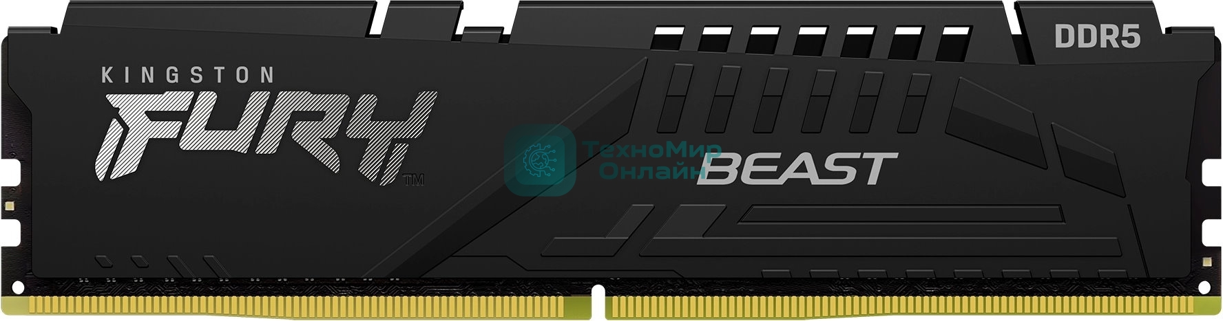 Оперативная память Kingston Fury Beast, DDR5, 16GB (1x16 GB), 5200 MHz, CL40, DIMM, с радиатором, черный