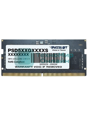 Оперативная память Patriot, DDR5, 8GB (1x8 GB), 4800 MHz, CL40, SO-DIMM