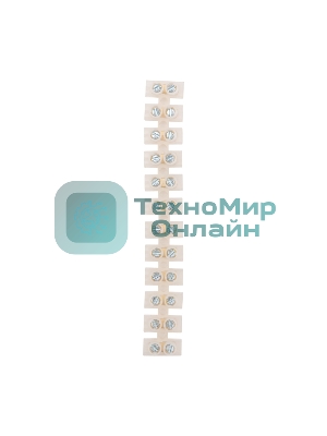 Клеммная колодка винтовая Rexant KВ-6 (2,5-6 мм²), ток 6 A, полиэтилен белый (ЗВИ), индивидуальная упаковка, 1 шт.