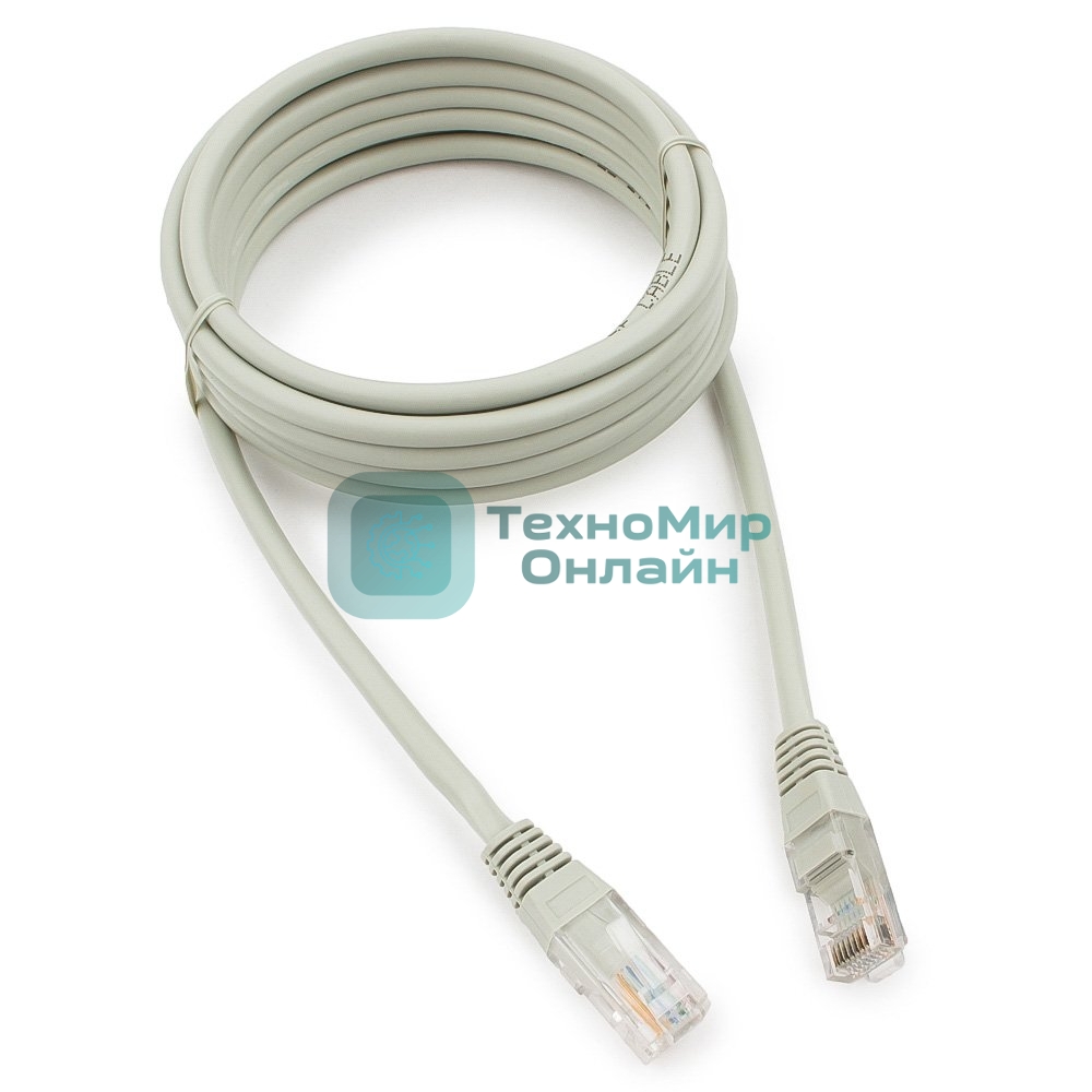 Патч-корд медный UTP Cablexpert PP10-3M cat.5e, 3м, литой, многожильный, серый
