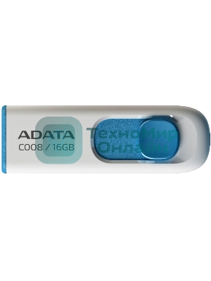 Флешка USB ADATA C008 (AC008-16G-RWE), 16Gb, USB 2.0, R/W 15/5, белый/синий