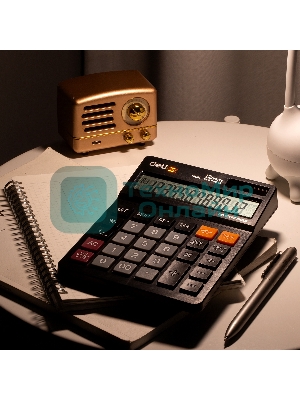 Калькулятор настольный Deli EM01420 черный 12-разр.