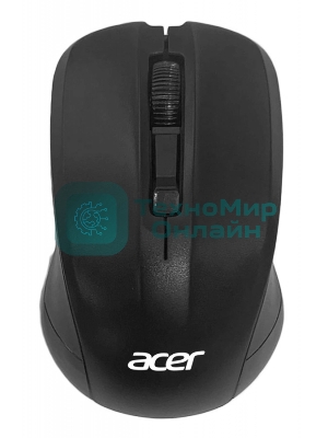 Мышь беспроводная Acer OMR010 черный, 1200 dpi, радиоканал, USB, кнопки - 3