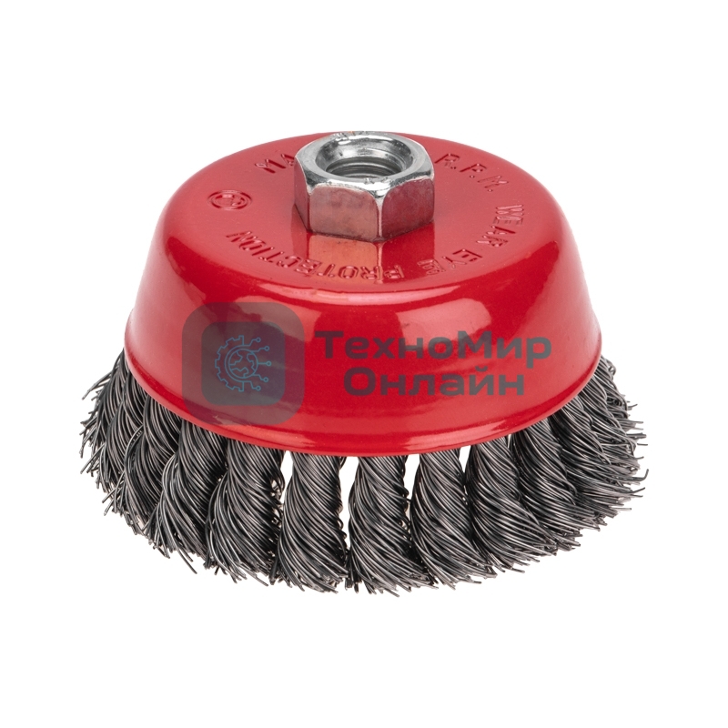 Щетка чашечная для УШМ Kranz крученая стальная проволока, 100 мм, М14