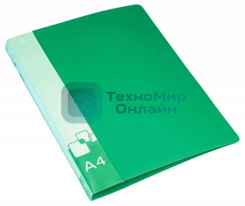 Папка с металлическим зажимом Бюрократ -PZ07CGREEN A4, пластик, 0.7мм, внутренний и торцевой карман, зеленый