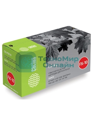 Картридж лазерный Cactus CS-FX10S черный (2000 стр.) для Canon MF4000/4100/4200/4600/FAX-L95/100/120