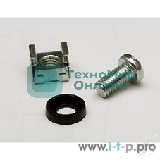 Монтажное оборудование Hyperline CNS-M6-16 Комплект винт M6, квадратная гайка, шайба (16 мм)