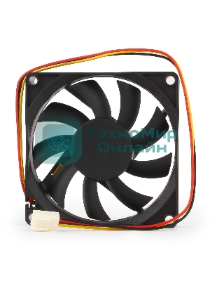 Вентилятор для корпуса Gembird черный, 80 мм, 2600 об/мин, 27 дБ, 3 pin