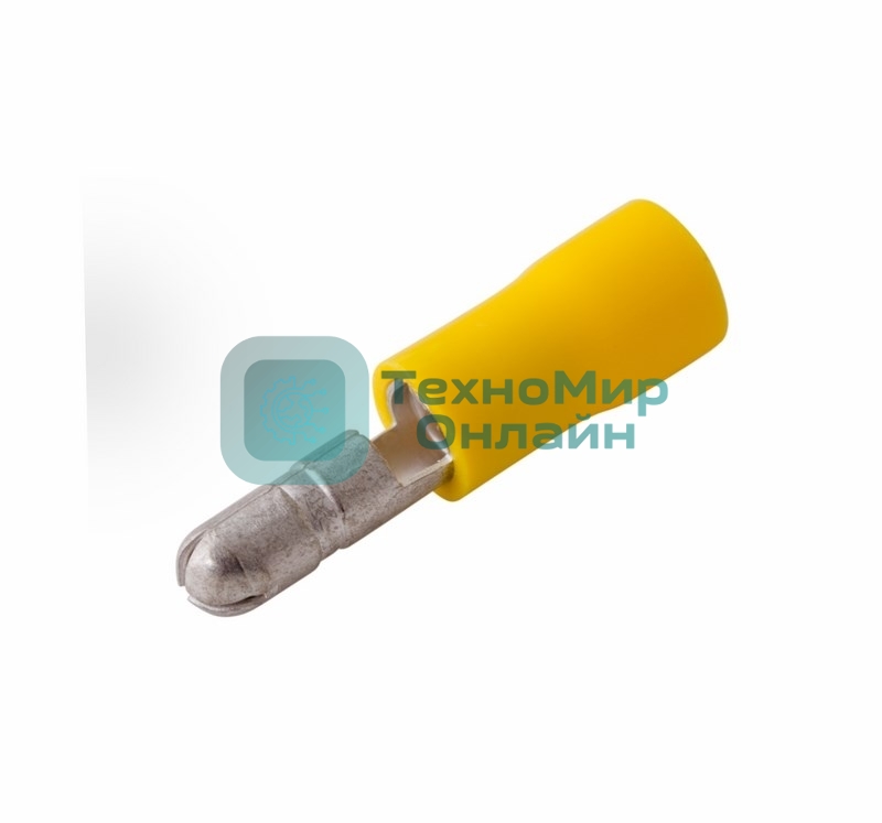Разъем штекерный изолированный Rexant штекер 5 мм 4-6 мм² (РШи-п 6.0-5) желтый