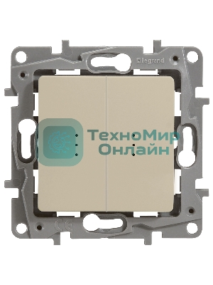 Переключатель 2кл с подсветкой,10АХ, сл.кость