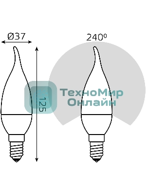 Лампа светодиодная Gauss Tailed 6.5Вт свеча 4100К белый E14 550лм 150-265В
