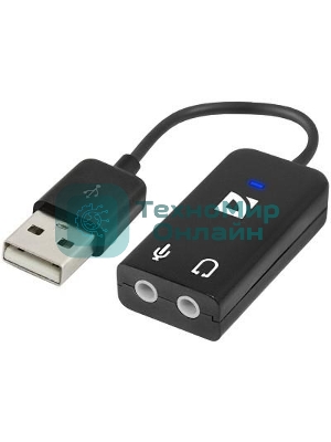 Кабель-переходник Defender/Аудиовход: 2 x 3.5 мм jack/Аудиовыход: USB/встроенная звуковая карта.