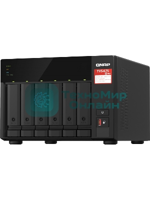 Сетевое хранилище без дисков SMB QNAP TVS-675-8G NAS, 6-tray w/o HDD, 2xM.2 SSD Slot, 1xHDMI-port. CPU 8-сore 64-bit x86 KX-U6580 2.5 GHz, 8GB DDR4 (1 x 8GB) up to 64GB (2 x 32GB), 2x 2.5 Gigabit LAN