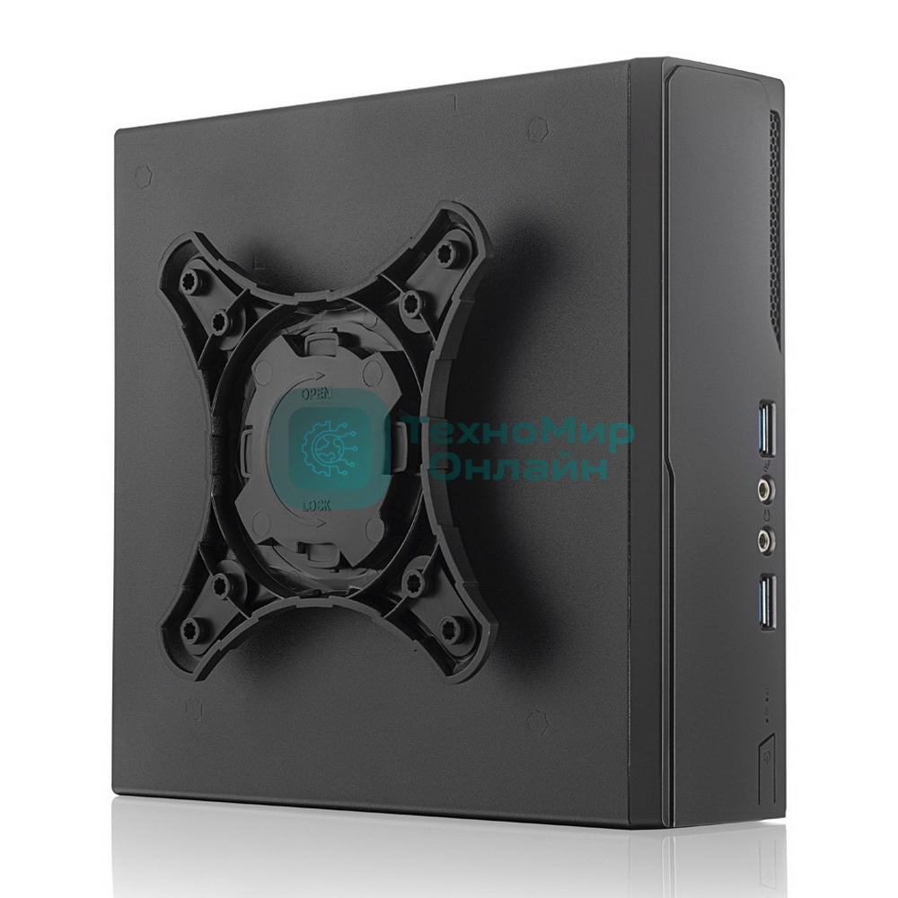 Компьютерный корпус с блоком питания 120 Ватт/ Foxline FL-L01-AD120-D65 mITX case (1L),w/2xUSB3.0, VESA, CPU cooler, w/120W pwr adapter, w/pwr cord