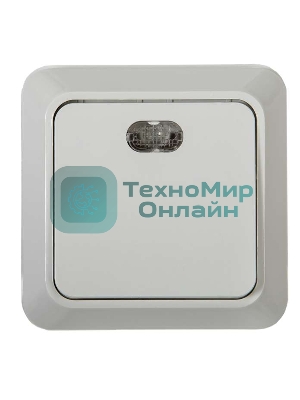 Выключатель 1-кл. BOLLETO с подсвет. накл. 7121 белый ASD/IN HOME 4680005959754