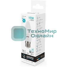 Лампа светодиодная Gauss Elementary 30220 10Вт цок.:E27 свеча 220B 4100K св.свеч.бел.ней. (упак.:10шт)