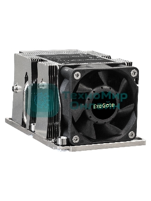Кулер для процессора ExeGate ESNK-P0068APS4.PWM.2U.3647.Cu серебристый/черный, 60 мм, алюминий/медь, 6800 об/мин, 52 дБ, 4 pin, 205 Вт, 64.5 мм