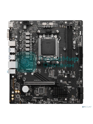 Материнская плата MSI PRO A620M-B, AM5, AMD A620, 2xDDR5, 4xSATA, 1xM.2 (PCIe 4.0 x4), 1xPCIe 4.0 x16, 1xPCIe 3.0 x1, 1xHDMI, 1xVGA, 1x2.5Gb LAN, 6xUSB-A 5Gbps, 6xUSB-A 2.0, 3x3.5 мм, 7.1, mATX