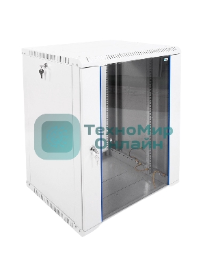 Шкаф телеком. настенный разборный 15U (600х520) дверь стекло (ШРН-Э-15.500) (1 коробка)