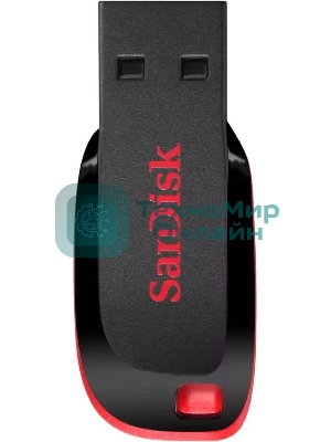 Флешка USB Sandisk CZ50 Cruzer Blade (SDCZ50-016G-B35), 16Gb, USB 2.0, R/W 15/4, черный/красный