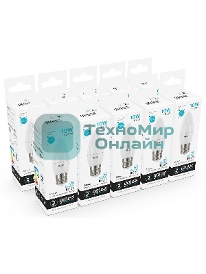 Лампа светодиодная Gauss Elementary 30220 10Вт цок.:E27 свеча 220B 4100K св.свеч.бел.ней. (упак.:10шт)