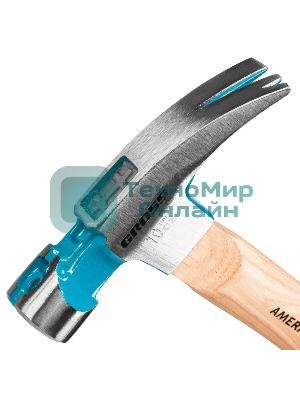 Молоток-гвоздодер Gross AMERICAN HICKORY 280 г, угол 75, магнит, обрезиненная рукоятка