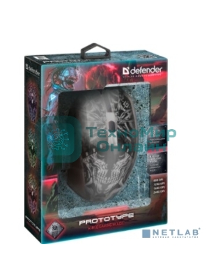 Мышь проводная Defender Prototype GM-670L черный, 2400 dpi, USB, кнопки - 6