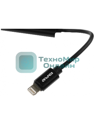 Переходник аудио Premier AWEI lightning/Jack 3.5 (f) 0.1м. черный