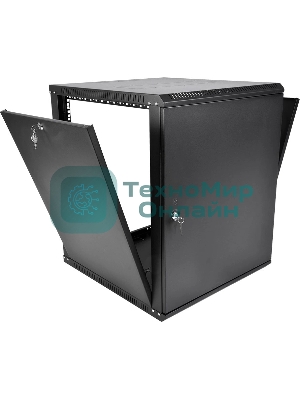 Шкаф телекоммуникационный настенный разборный ЦМО ЭКОНОМ 12U (600 x 650) дверь металл, черный (ШРН-Э-12.650.1-9005)