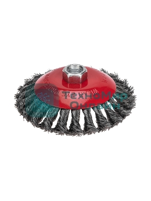 Щетка коническая для УШМ Kranz крученая стальная проволока, 125мм, М14