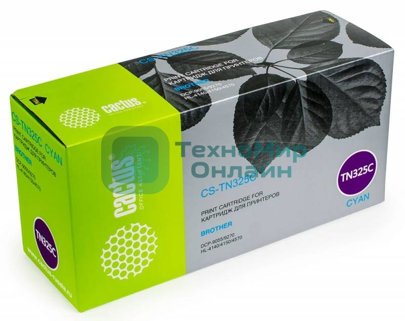 Картридж лазерный Cactus CS-TN325C голубой (3500 стр.) для Brother DCP 9055/9270; HL 4140/4150/4570