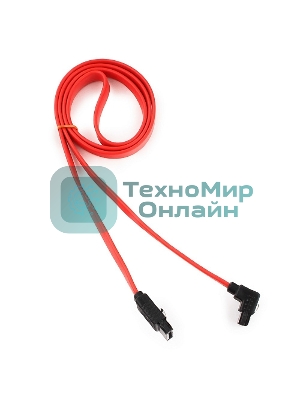 Кабель интерфейсный SATA Cablexpert CC-SATAM-DATA90-0.8M, 80 см, угловой разъем, 7pin/7pin, защелка, пакет